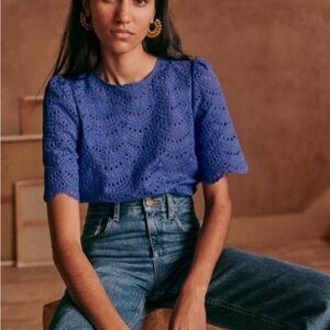Sezane Lisa Blouse, Electric Blue, Size 34 (French)/ 2 (US)